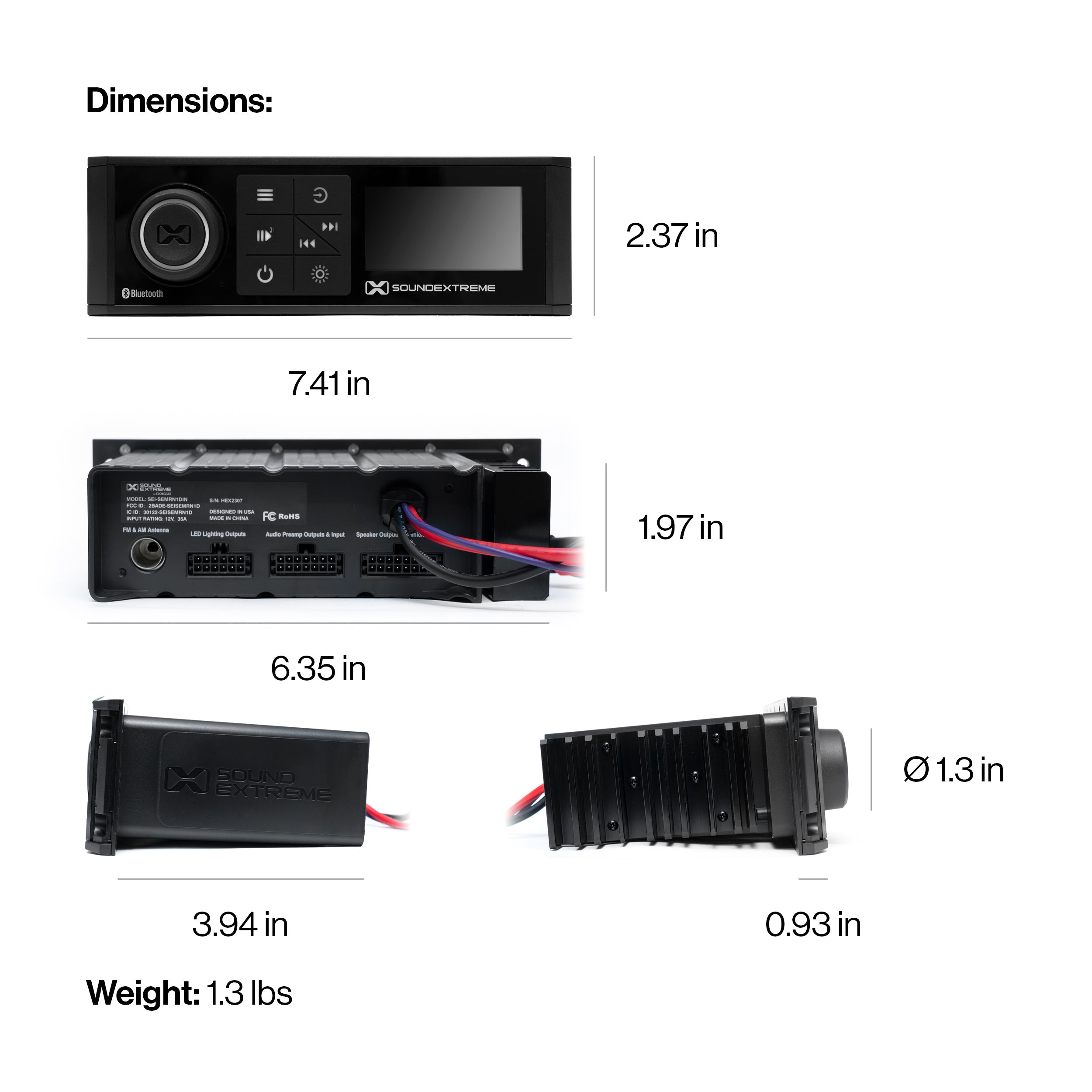 SoundExtreme by ECOXGEAR Marine DIN Radio