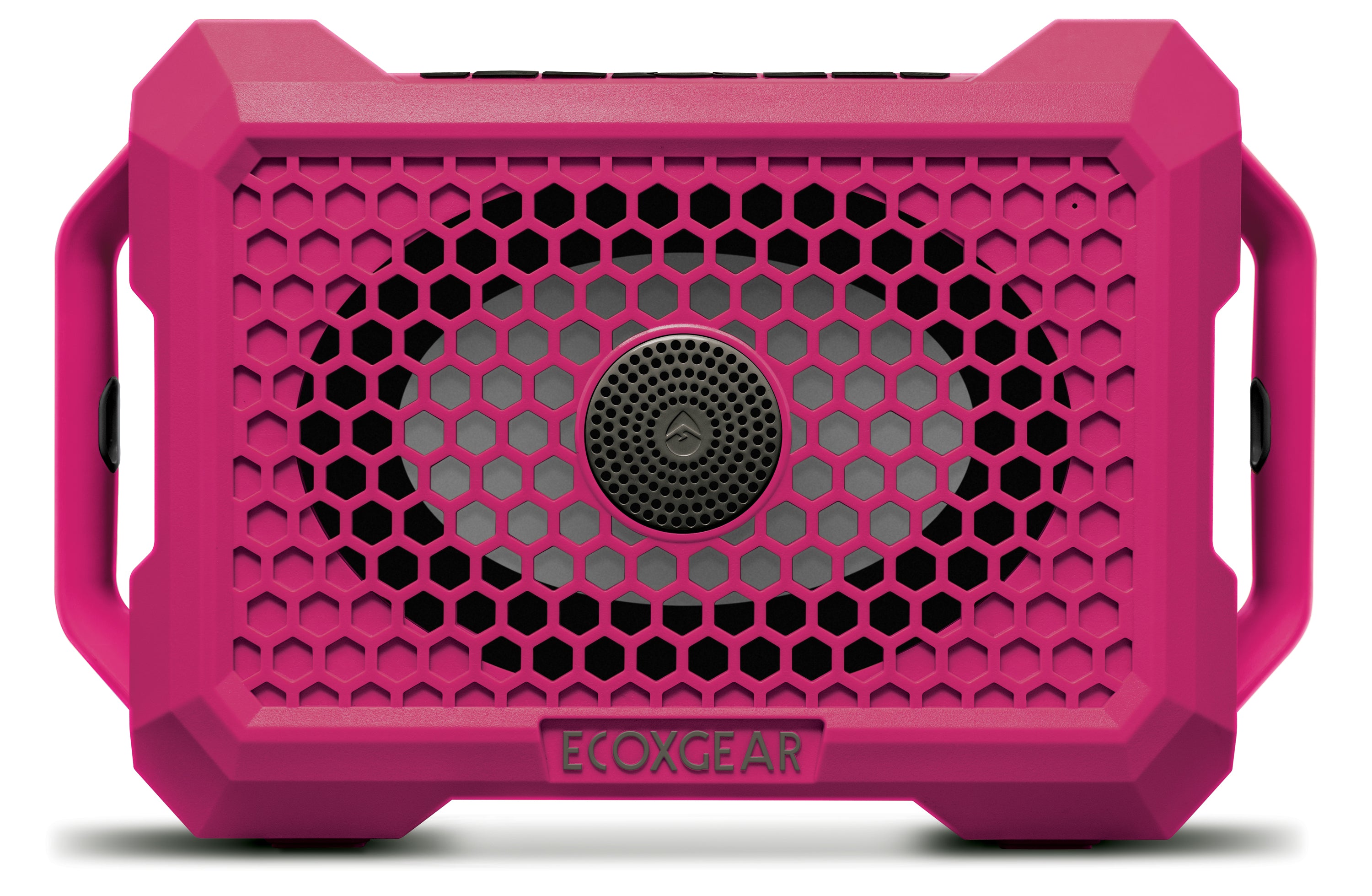 Pink ECOXGEAR Defender speaker on a white background